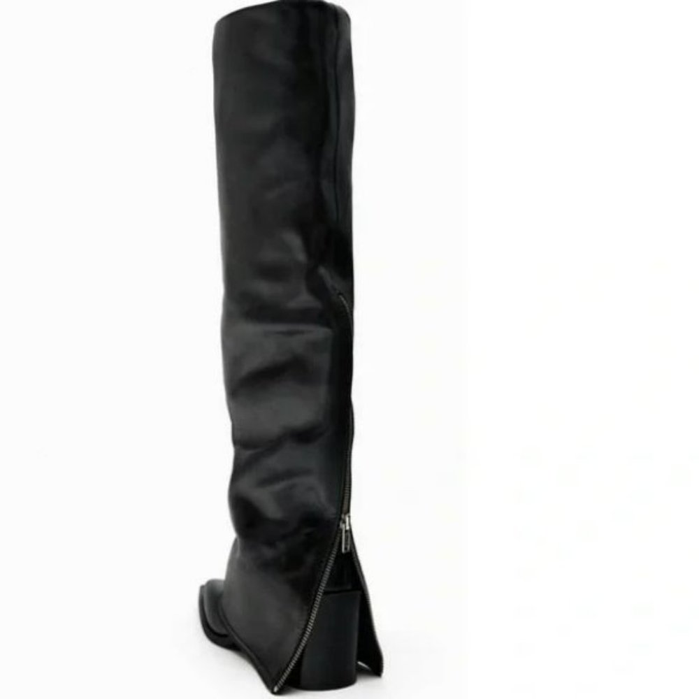 ZARA LEATHER GAITER BOOTS - Picture 2 of 12